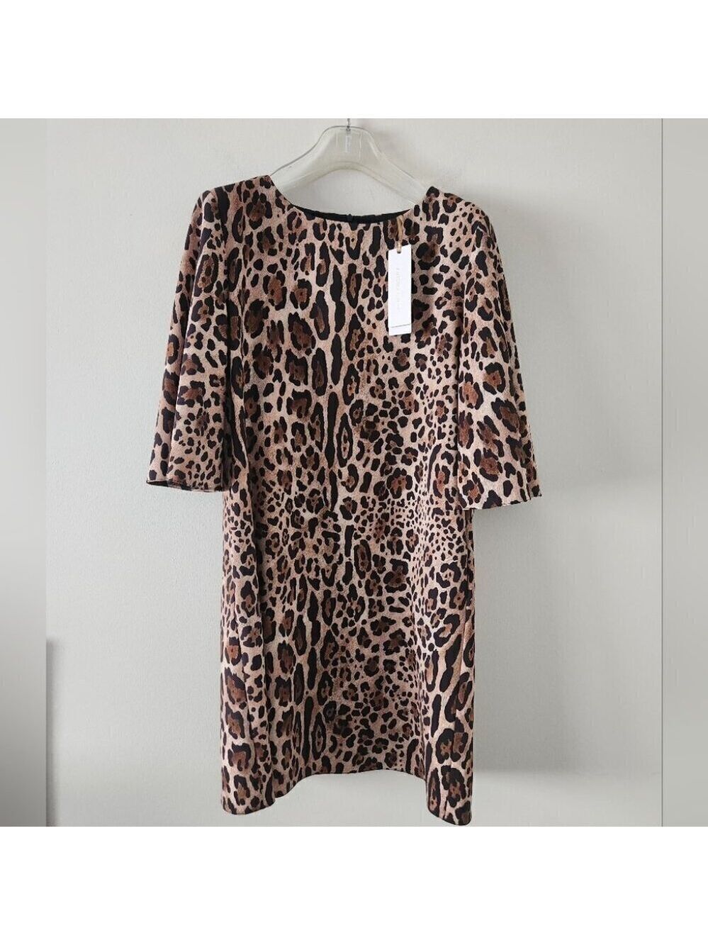 NWT RINASCIMENTO | Leopard print dress a-line brown sz M